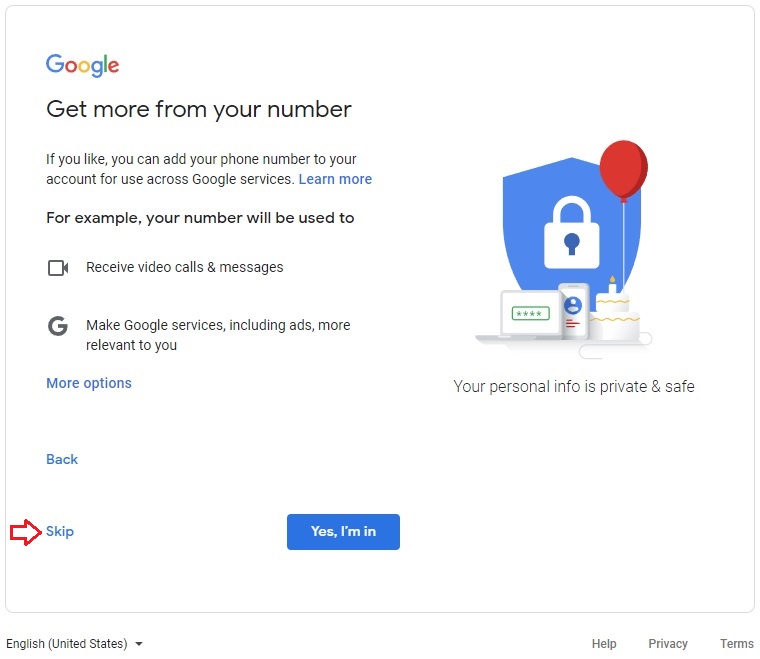 شماره موبایل در ایمیل گوگل 