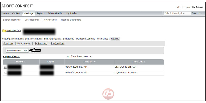 adobe connect Download Report Data