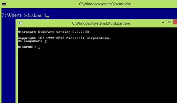 ٌWin+R on CMD type diskpart