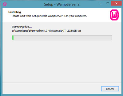 wamp extracting file