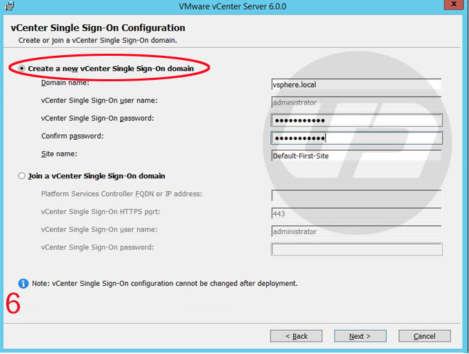 Create a new vCenter Single sign-on domain