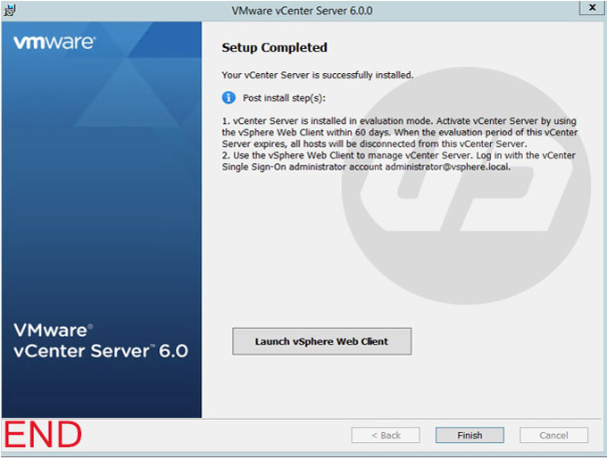 vCenter Server setup completed
